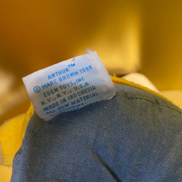 ARTHUR CARTOON CHARACTER COLLECTIBLE PLUSH VINTAGE 1995 EDEN EMBROIDERED  10” - Picture 9 of 11